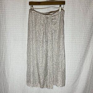 VINCE NWT Star Dot Drape Asymmetric Midi Skirt Color Cream Women's Sz 8 Chiffon